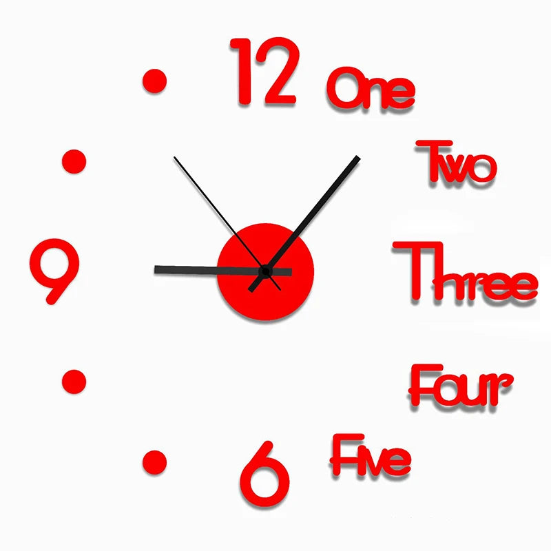 Modern 3D Mirror DIY Wall Clock