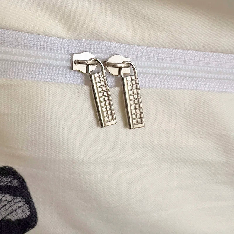 3-Piece 100% Cotton Butterfly Duvet Cover Set