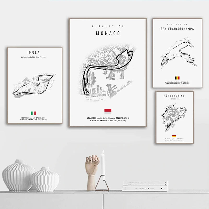 Vintage F1 Circuit Canvas Print