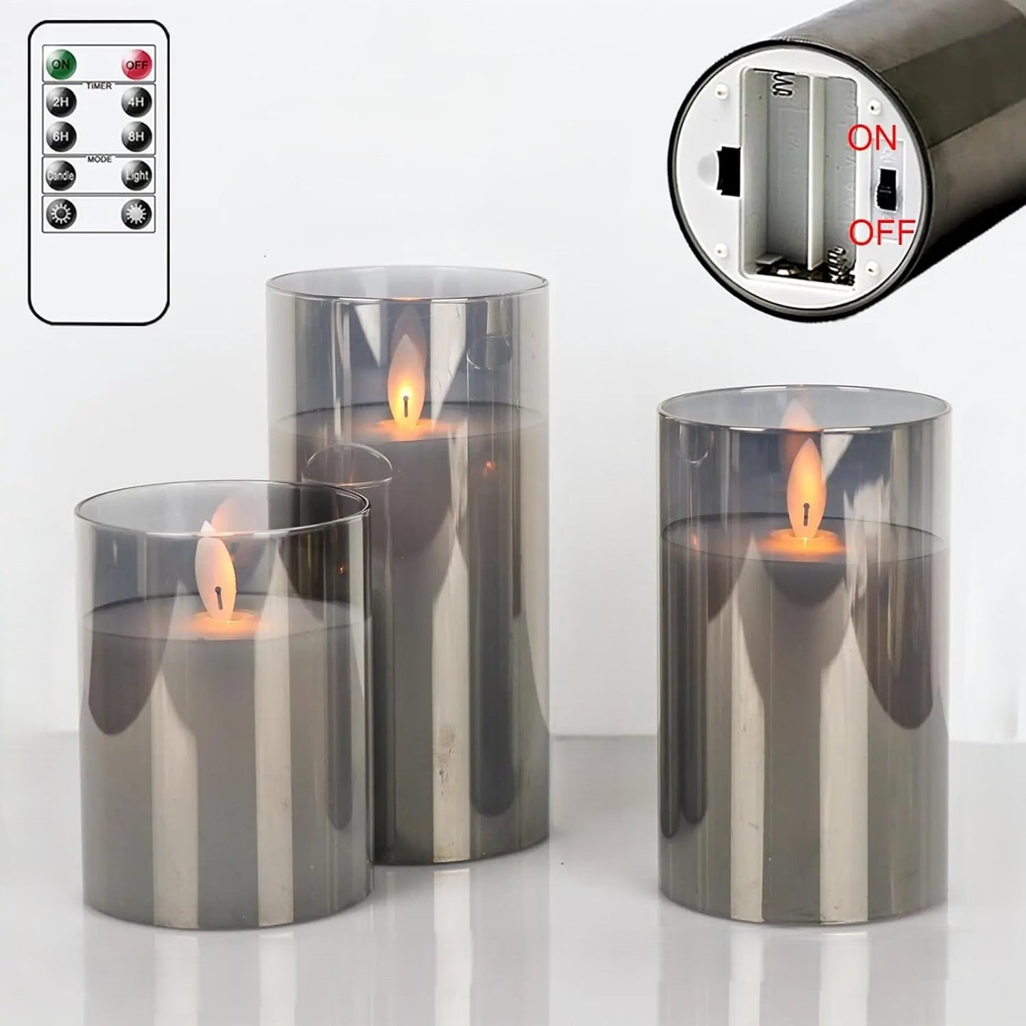 Battery-Operated LED Flameless Candles with Remote – Real Wax, Flickering Flame & Timer