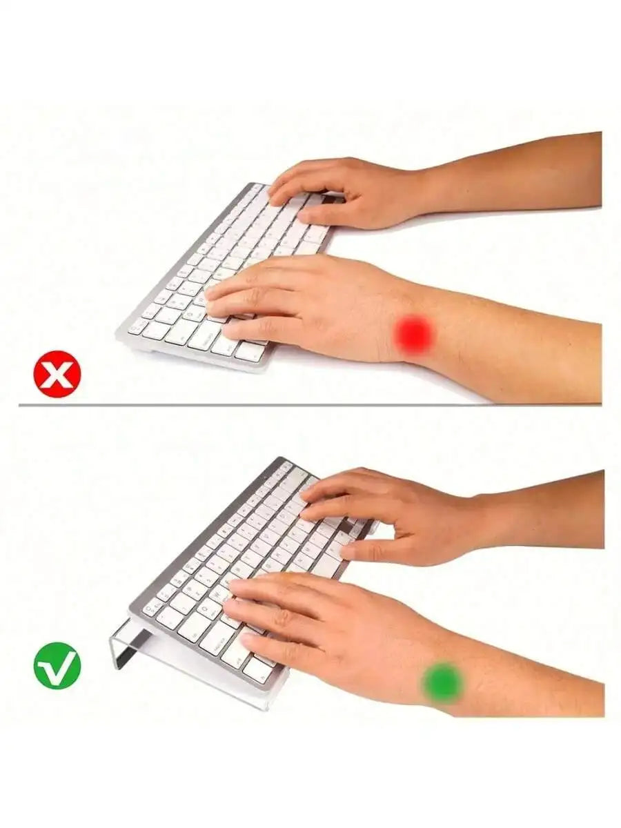 Suporte Acrílico Transparente para Teclado – Inclinação Ergonômica e Confortável