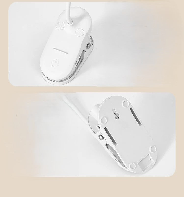 LED Clip Desk Lamp with USB Rechargeable & Touch Dimming