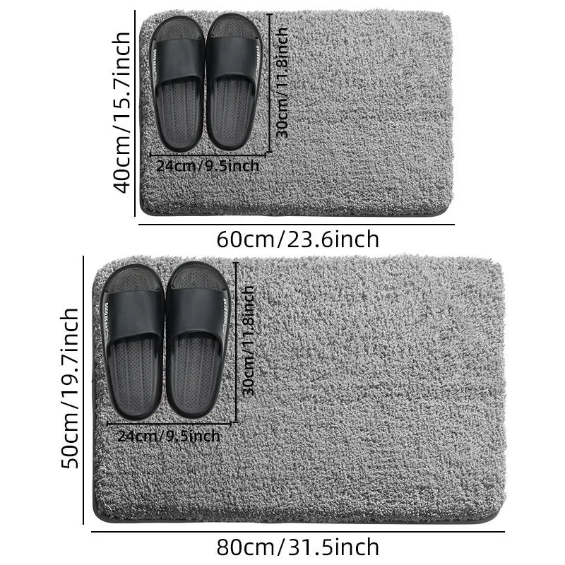 Plush Microfiber Non-Slip Bathroom Mat Set
