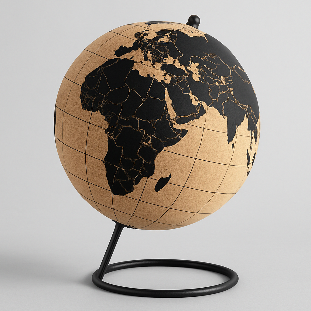 Aqumotic Cork Globe Message Board with Stand