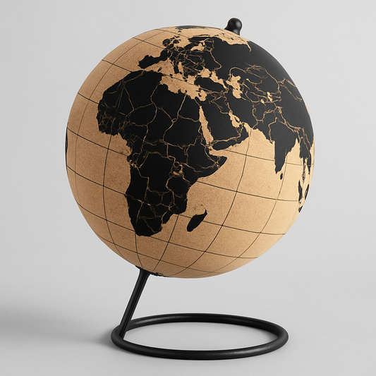 Aqumotic Cork Globe Message Board with Stand