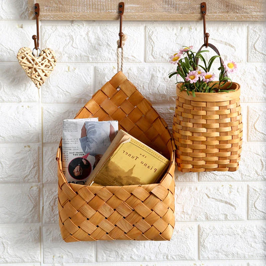 Natural Wicker Wall Storage Basket