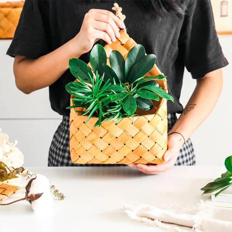 Natural Wicker Wall Storage Basket