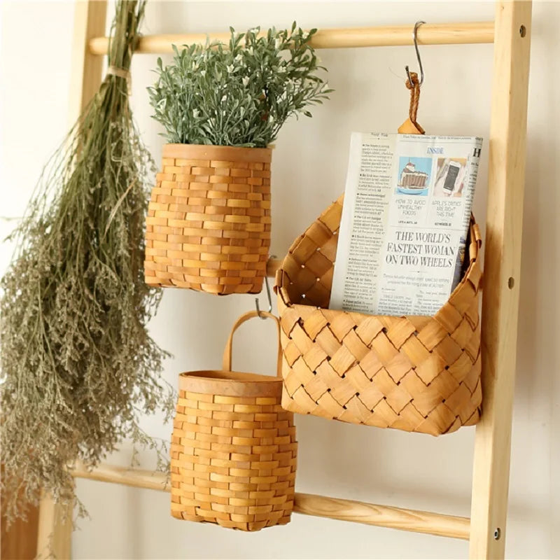 Natural Wicker Wall Storage Basket