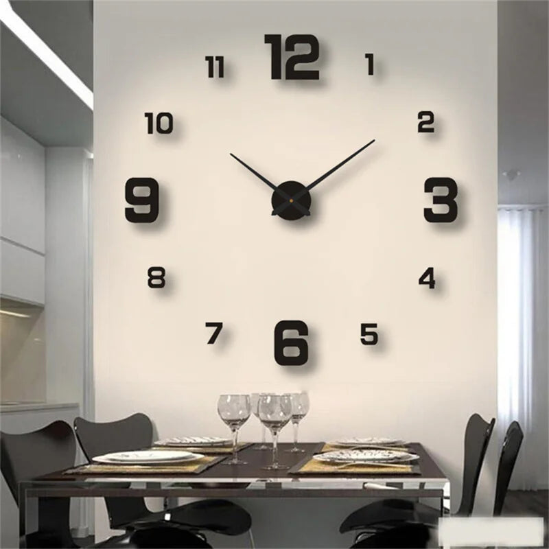 Modern 3D Mirror DIY Wall Clock