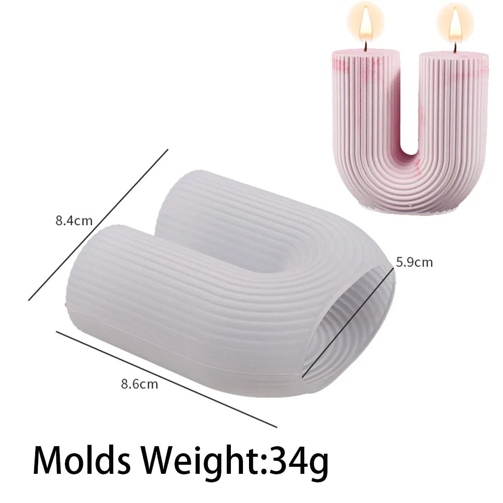 U-Shape Striped Arch Silicone Mold for Candle Making