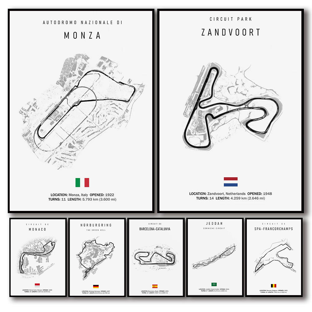 Vintage F1 Circuit Canvas Print