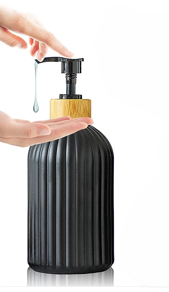 Black Matte Dish Soap Dispenser Bottle – Modern Refillable Kitchen Set
