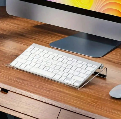 Transparent Acrylic Keyboard Riser – Ergonomic Angle for Comfortable Typing
