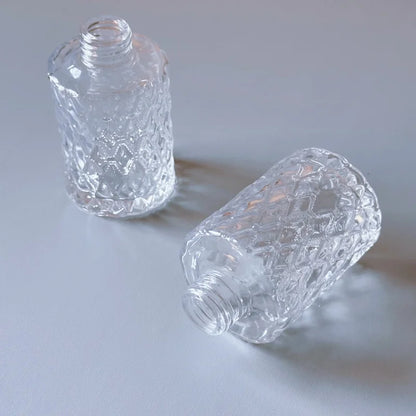 Set of 4 – 150 ml Clear Glass Rattan Aroma Diffuser Bottles