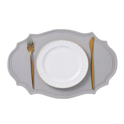 Faux Leather Oval Placemat Set