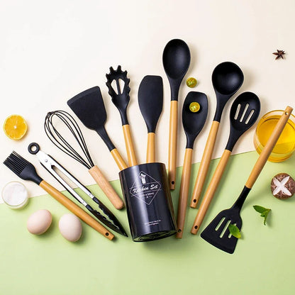 12-Piece Food-Grade Silicone Kitchen Utensils Set