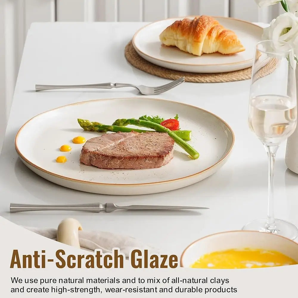 Handmade Reactive Glaze Dinnerware Set – Service for 4 (Plates & Bowls)