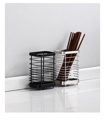 Porta-Talheres Suspenso em Aço Inox com Drenagem