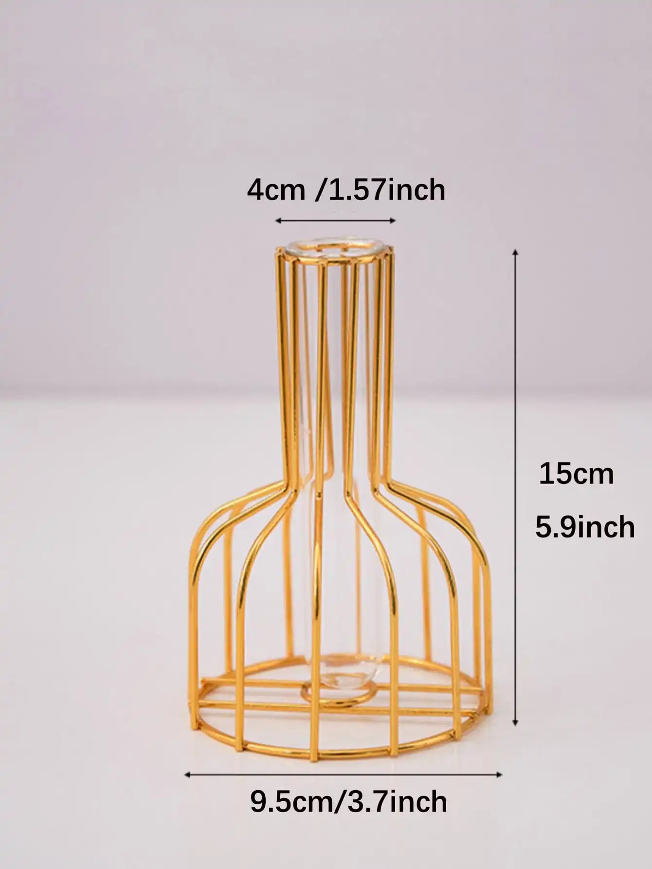 Gold Wrought Iron Test Tube Vase – Modern Decorative Hydroponic Container
