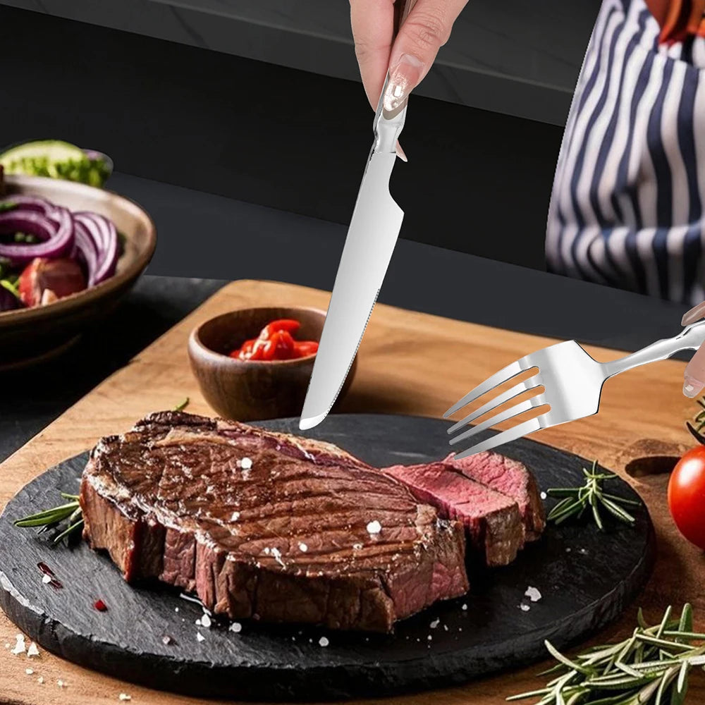 Classic Silver 24-Piece Stainless Steel Cutlery Set