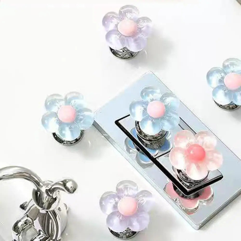 Creative Flower-Shaped Toilet Flush Button
