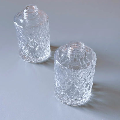 Set of 4 – 150 ml Clear Glass Rattan Aroma Diffuser Bottles