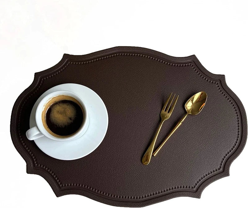 Faux Leather Oval Placemat Set