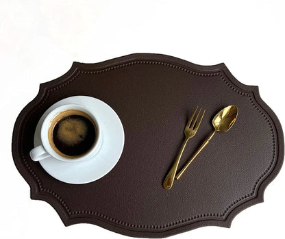 Faux Leather Oval Placemat Set