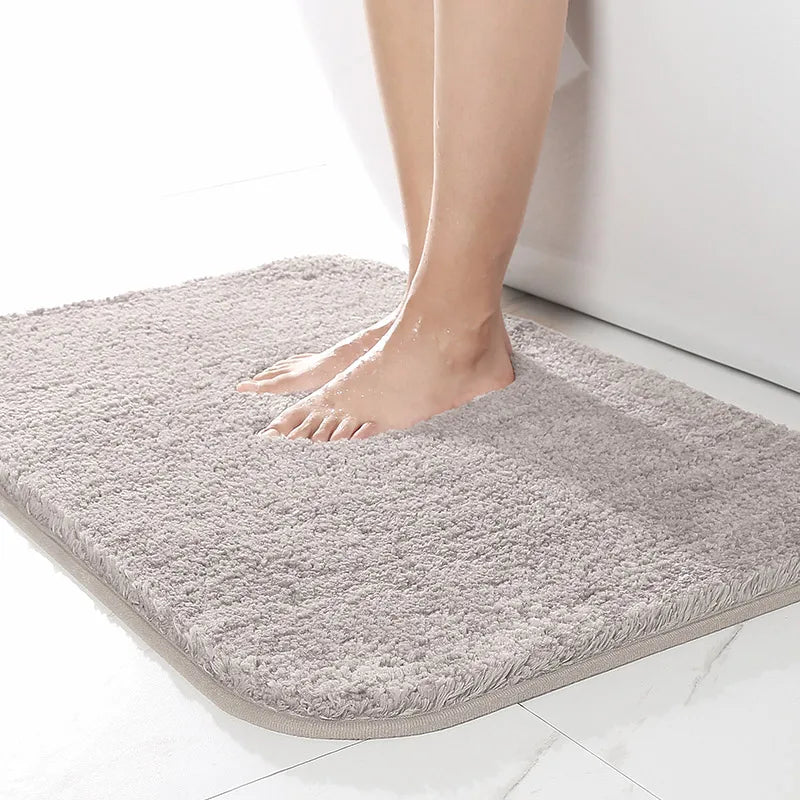 Plush Microfiber Non-Slip Bathroom Mat Set
