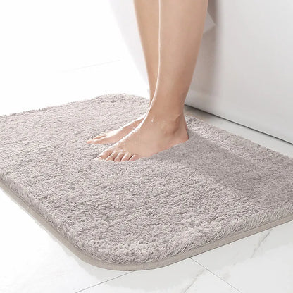 Plush Microfiber Non-Slip Bathroom Mat Set