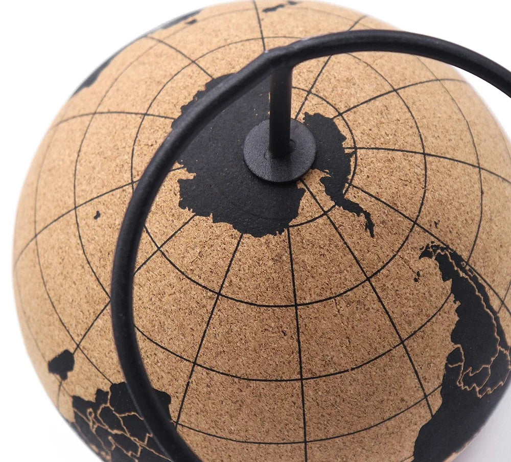Cork World Globe with Stand – Message Board & Travel Pin Display