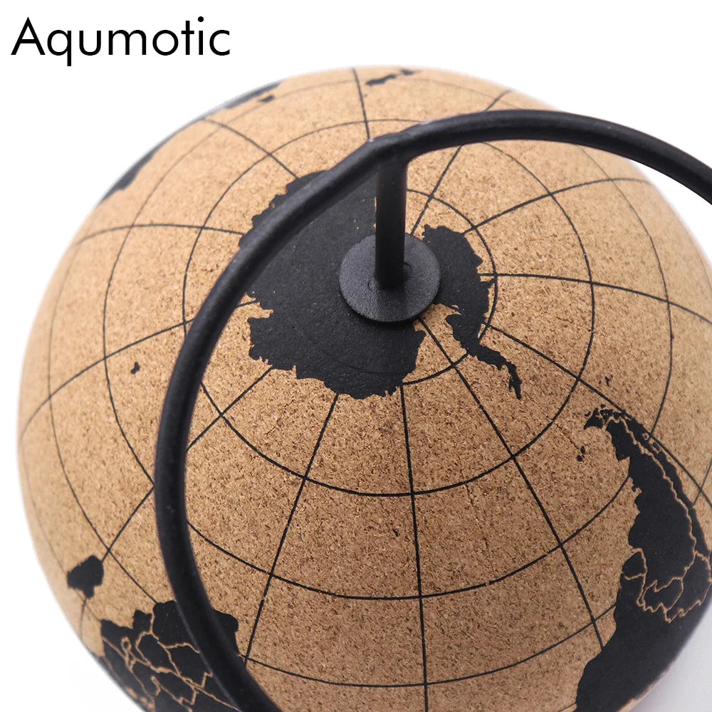 Aqumotic Cork Globe Message Board with Stand