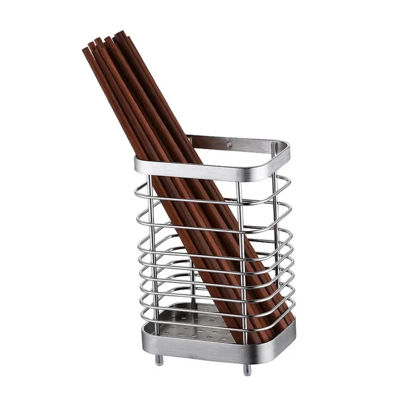 Porta-Talheres Suspenso em Aço Inox com Drenagem