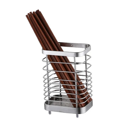 Porta-Talheres Suspenso em Aço Inox com Drenagem