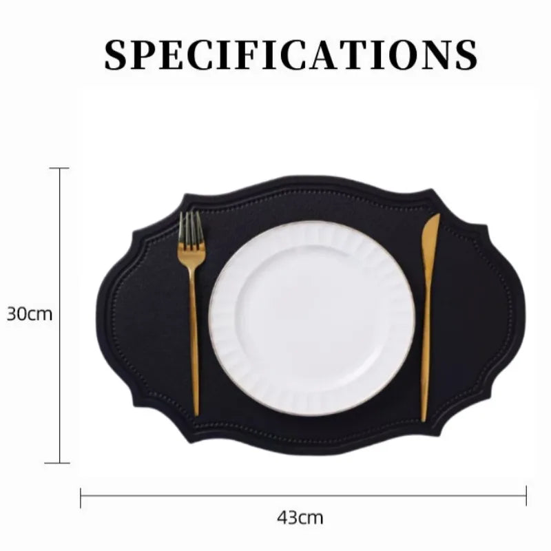 Faux Leather Oval Placemat Set