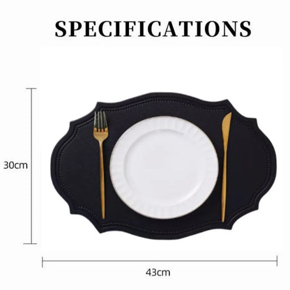 Faux Leather Oval Placemat Set