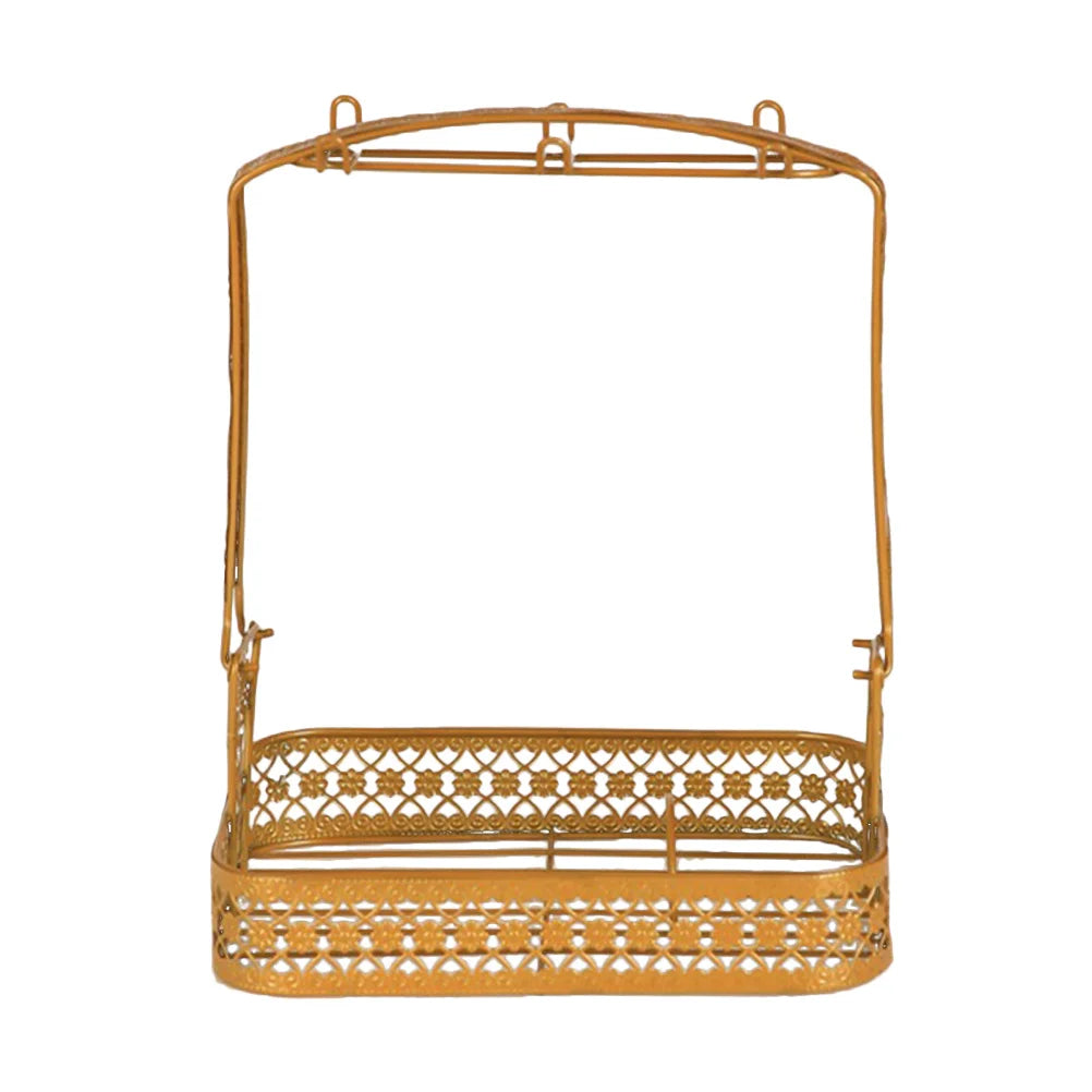 6-Hook Wrought Iron Mug Organizer Rack