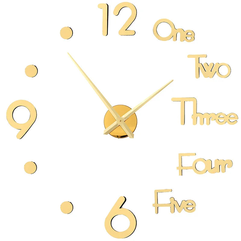 Modern 3D Mirror DIY Wall Clock