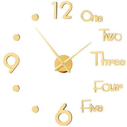 Modern 3D Mirror DIY Wall Clock