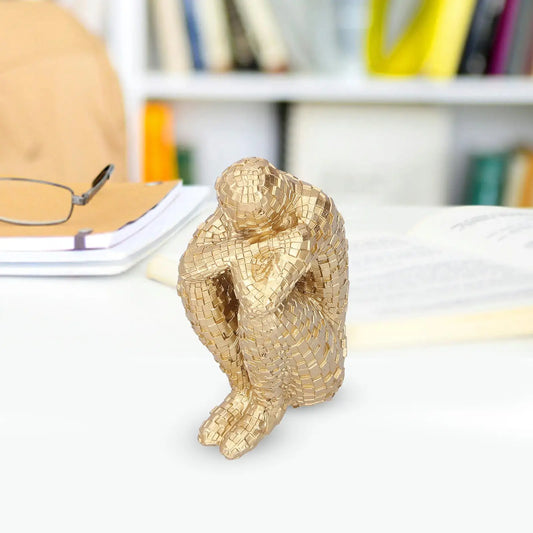Abstract Resin Thinker Figurine – Modern Home & Office Decor