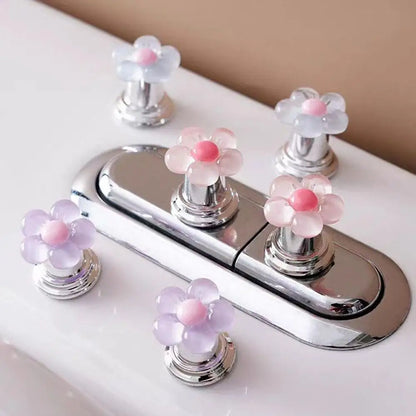 Creative Flower-Shaped Toilet Flush Button