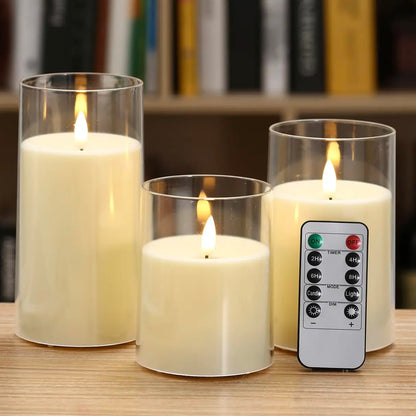Flameless LED Wax Candles with Remote & Timer
