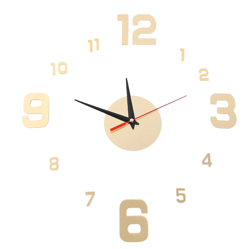 Modern 3D Mirror DIY Wall Clock