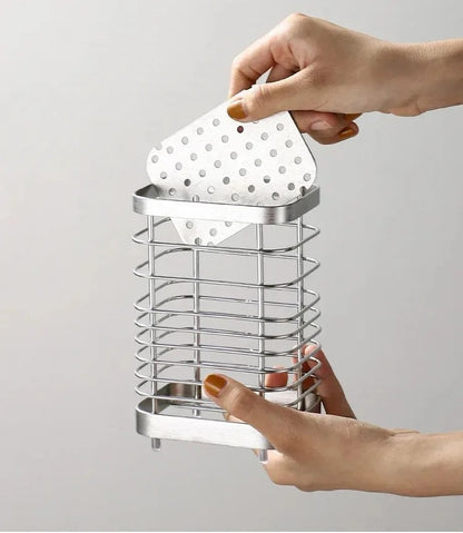 Porta-Talheres Suspenso em Aço Inox com Drenagem