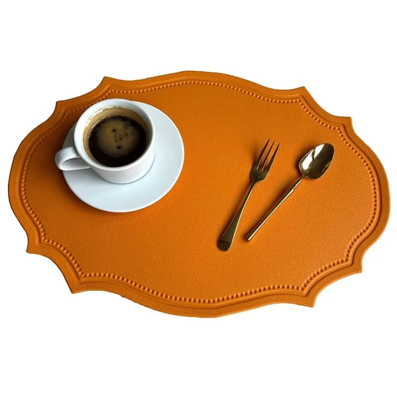 Faux Leather Oval Placemat Set