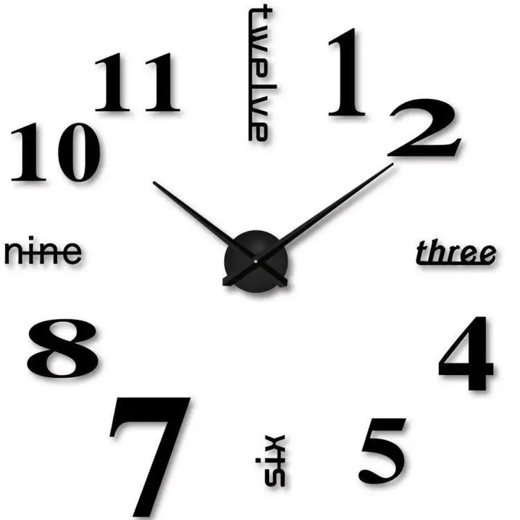 Modern 3D Mirror DIY Wall Clock