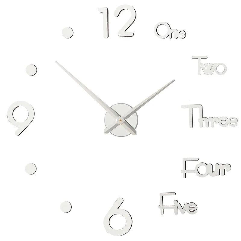 Modern 3D Mirror DIY Wall Clock