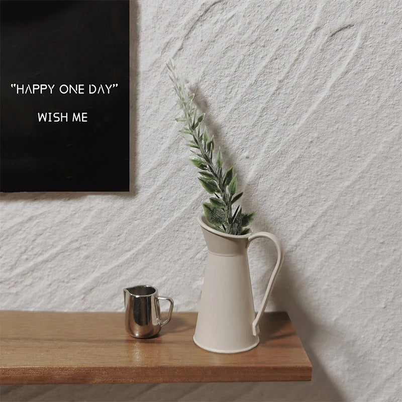 Retro Mini Coffee Pot Alloy Flower Vase