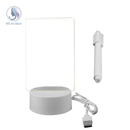 LED Acrylic Message Night Lamp – USB Writable Note Board
