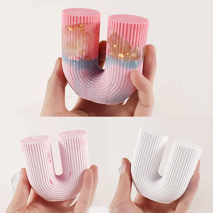 U-Shape Striped Arch Silicone Mold for Candle Making
